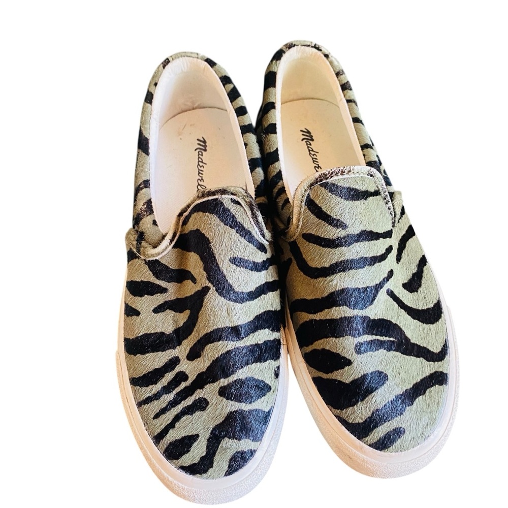 Madewell Sidewalk Slip-On Sneakers 6 Zebra Calf Hair Shoes - Picture 6 of 11